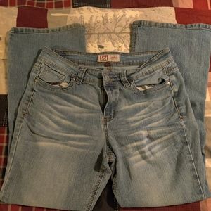 LEI Juniors Sophia Hipster Flare Jeans